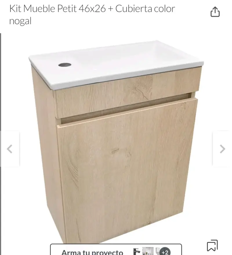 Kit mueble con cubierta color nogal - 1
