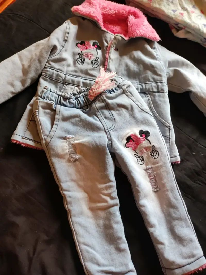 Conjunto jeans infantil bordado - 2