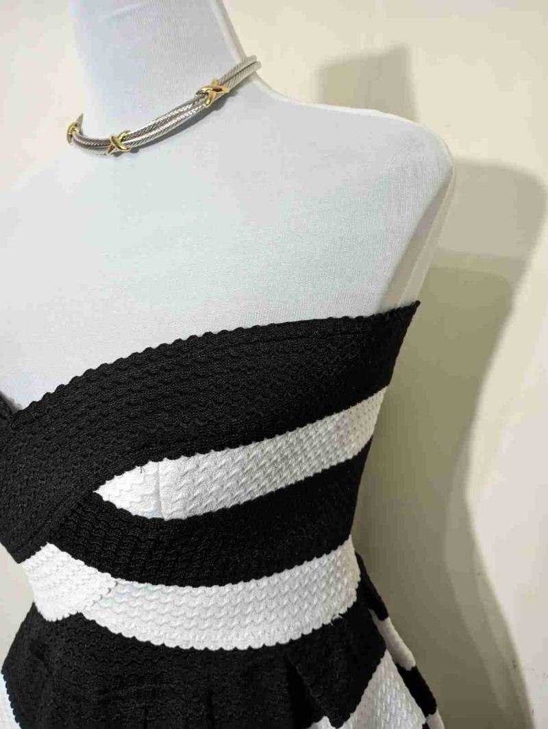Vestido rayado blanco y negro - 3