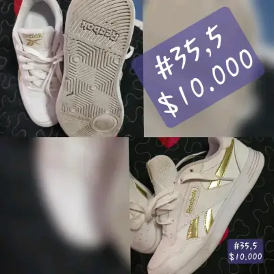 Zapatillas Reebok blancas y doradas - miniatura 1