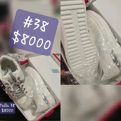 Zapatillas Reebok blancas y doradas - miniatura 2