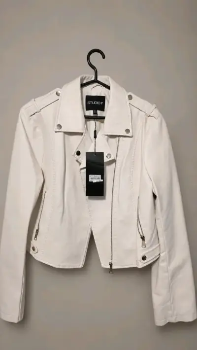 Chaqueta biker blanca Studio F - miniatura 1