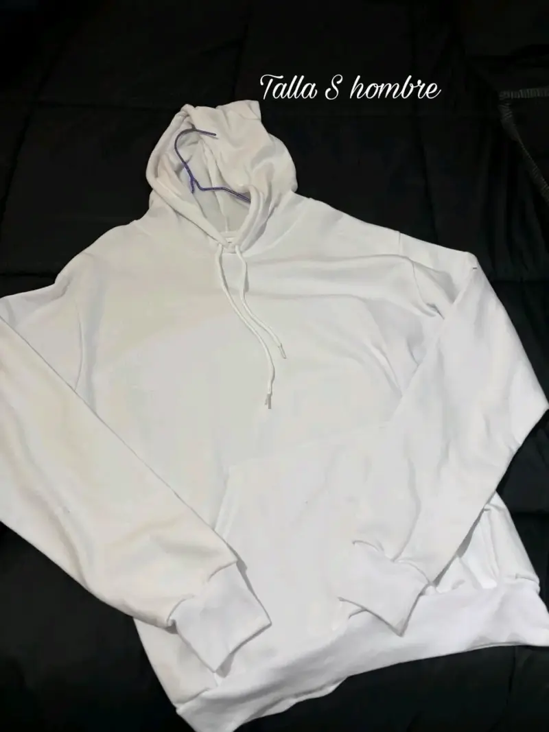 Polerón blanco capucha hombre