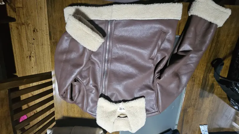 Chaqueta aviador marrón con forro talla 12 - 1