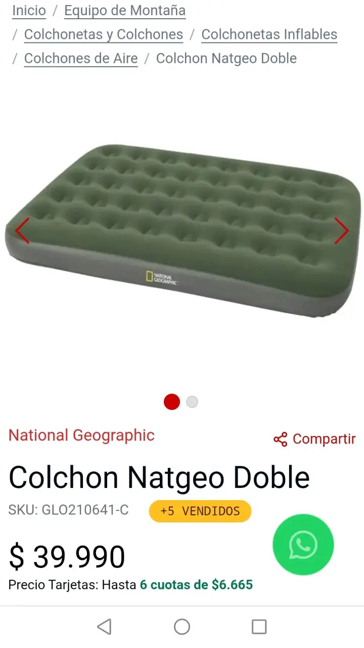 Colchón inflable doble National Geographic - 5