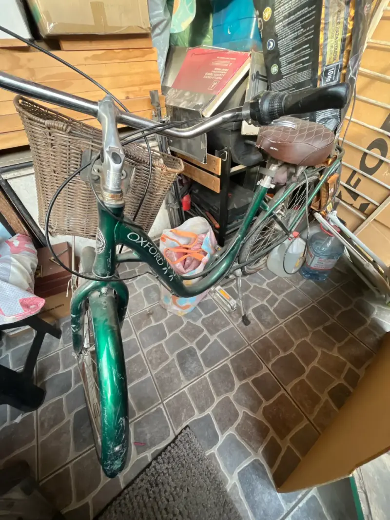Bicicleta Oxford vintage verde con canasto - 1