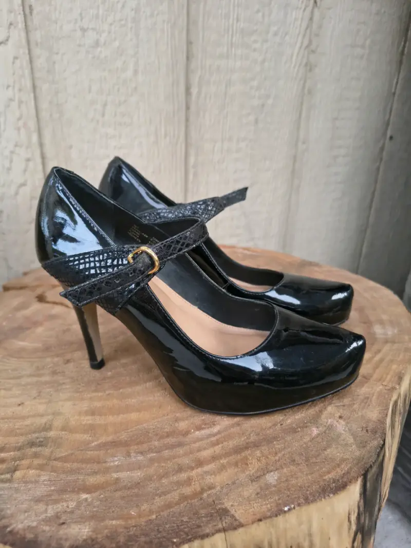 Zapatos de tacón negros charol - 2