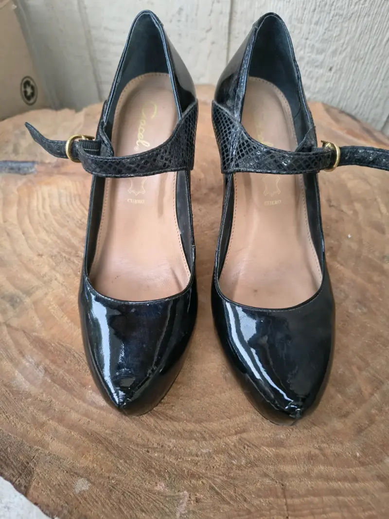 Zapatos de tacón negros charol - 3