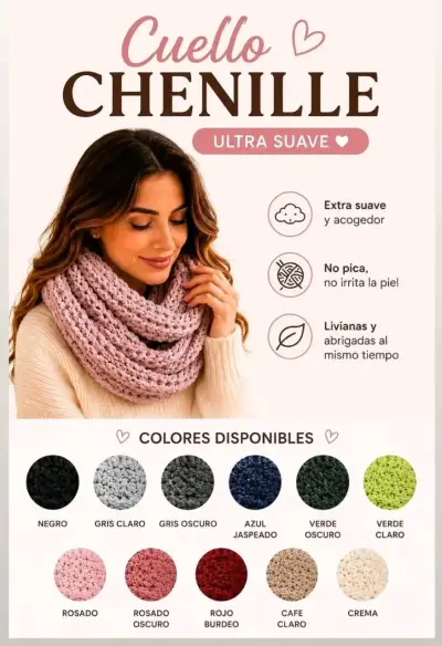 Cuellos de chenille eb bellos colores - miniatura 1