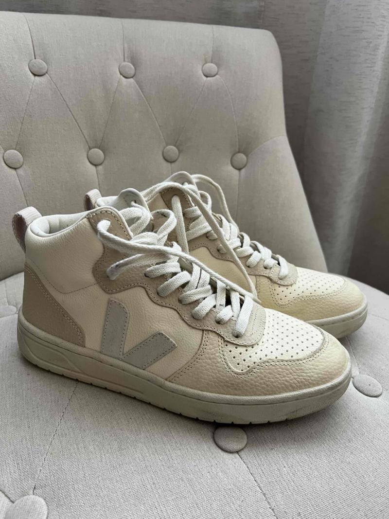 Zapatillas blancas de cuero altas - 3