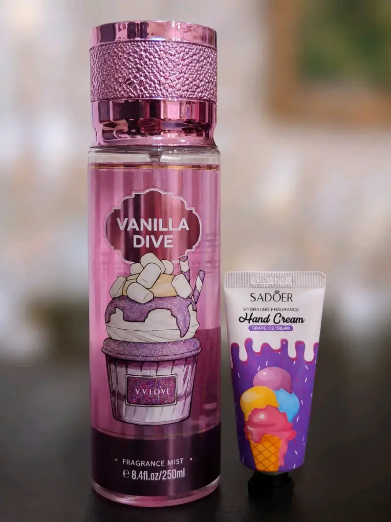 Set de fragancia Body Splash y crema V.V Love - 1