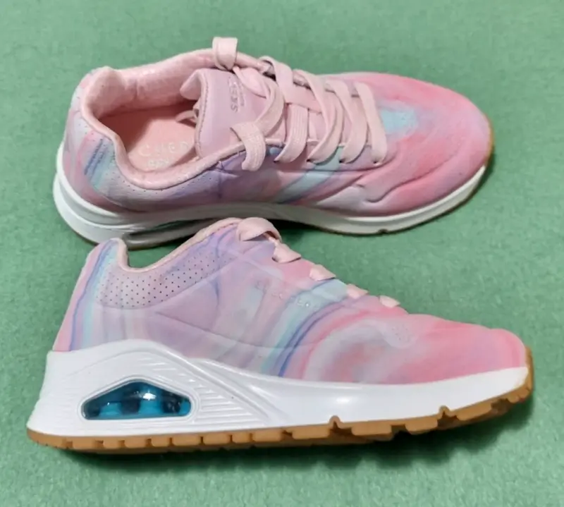 Zapatillas de niña Skechers blancas y rosada - 3
