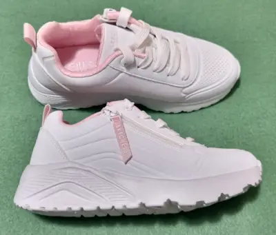 Zapatillas de niña Skechers blancas y rosada - miniatura 4