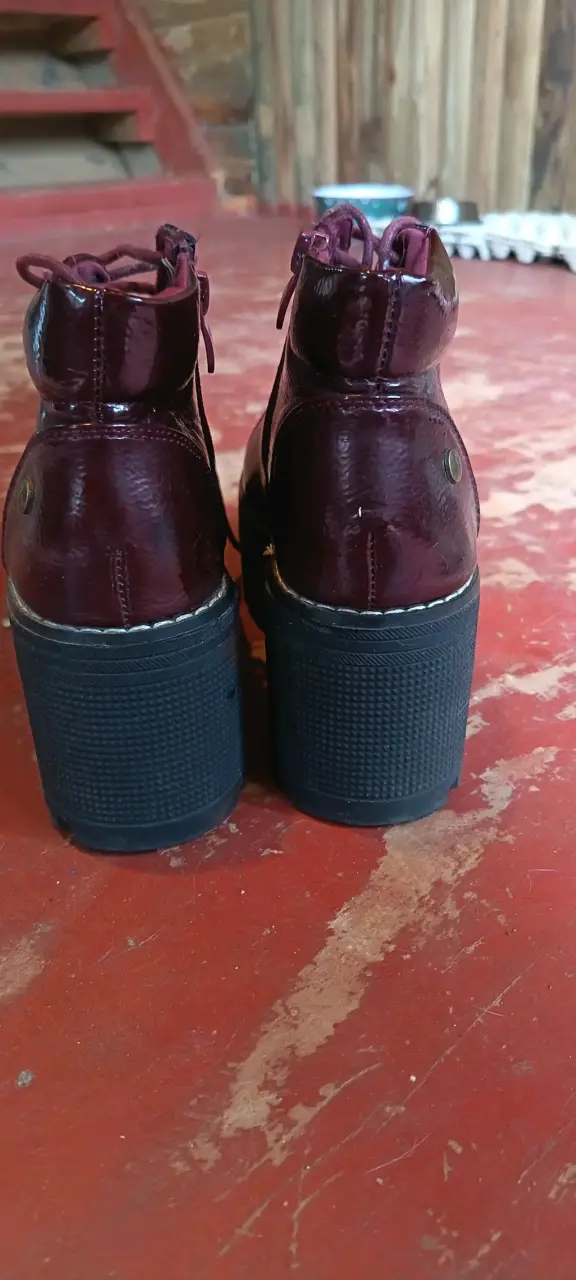 Botines burdeos con plataforma - 3