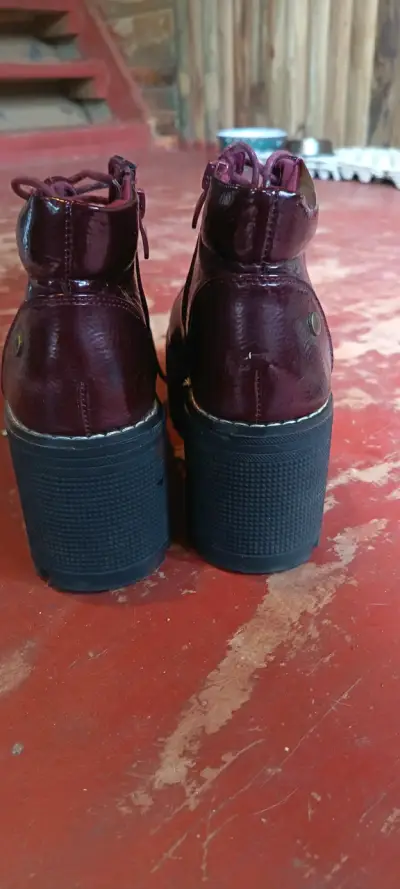 Botines burdeos con plataforma - miniatura 3