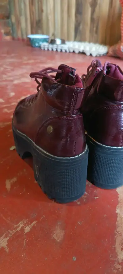 Botines burdeos con plataforma - miniatura 4