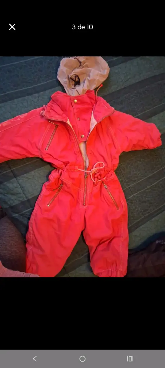 Enterito infantil rosa con capucha - 1