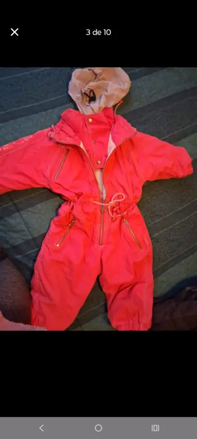 Enterito infantil rosa con capucha - miniatura 1