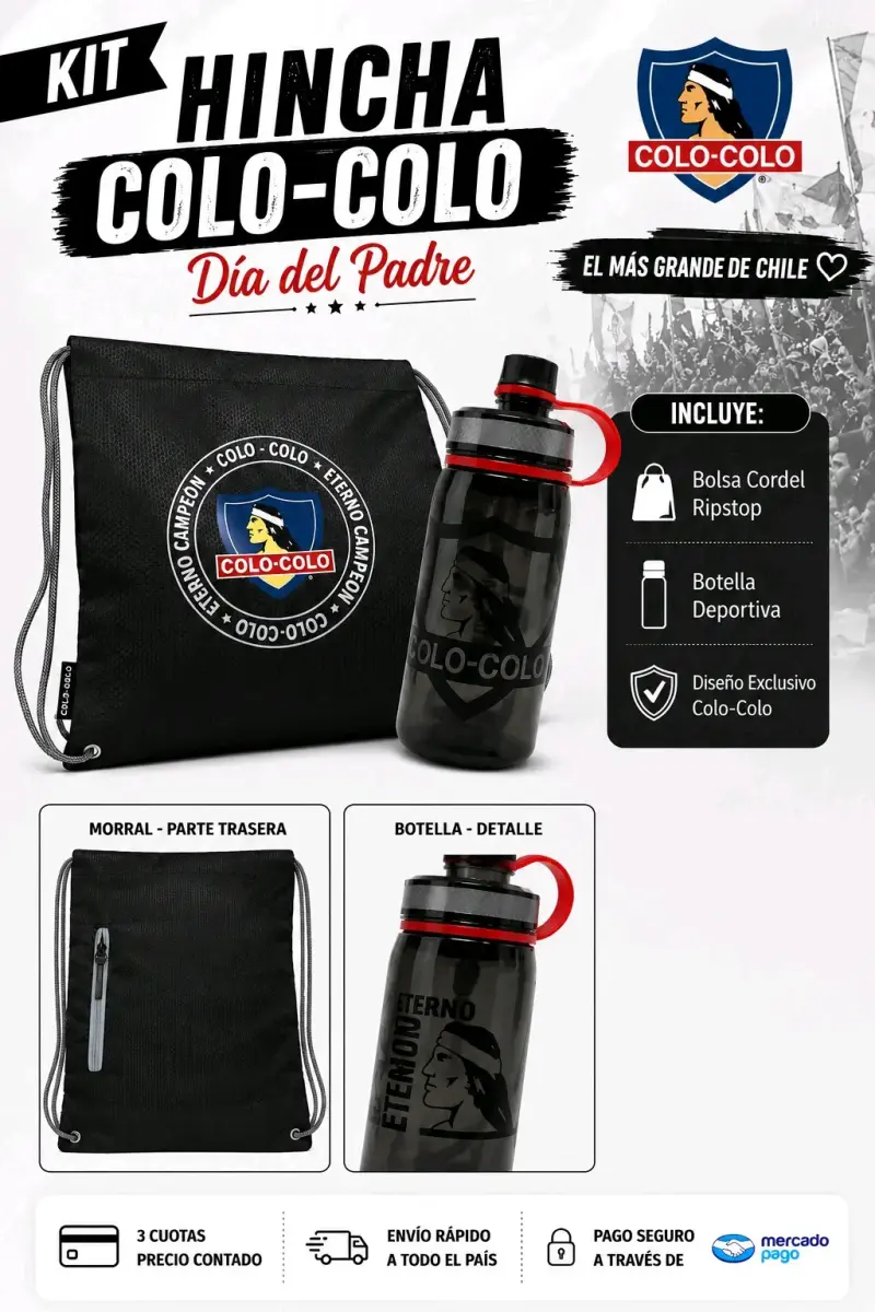 Morral Impermeable + botella Colo-Colo - 3