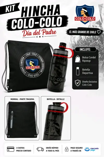 Morral Impermeable + botella Colo-Colo - miniatura 3