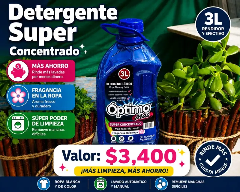 Detergente líquido Óptimo Más 3L