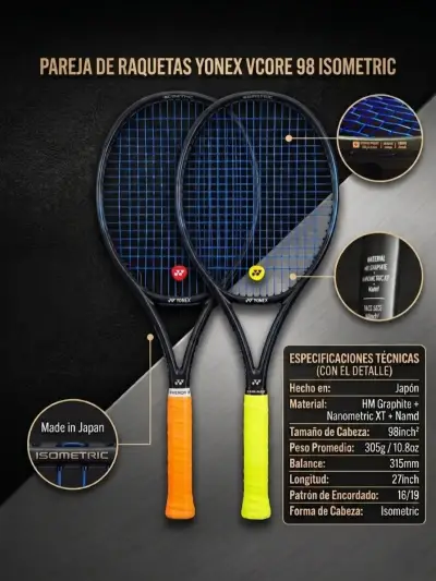 Raquetas Yonex Vcore 98 Isometric - miniatura 1