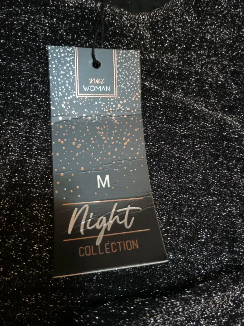 Polera brillante negra tamaño M - 3