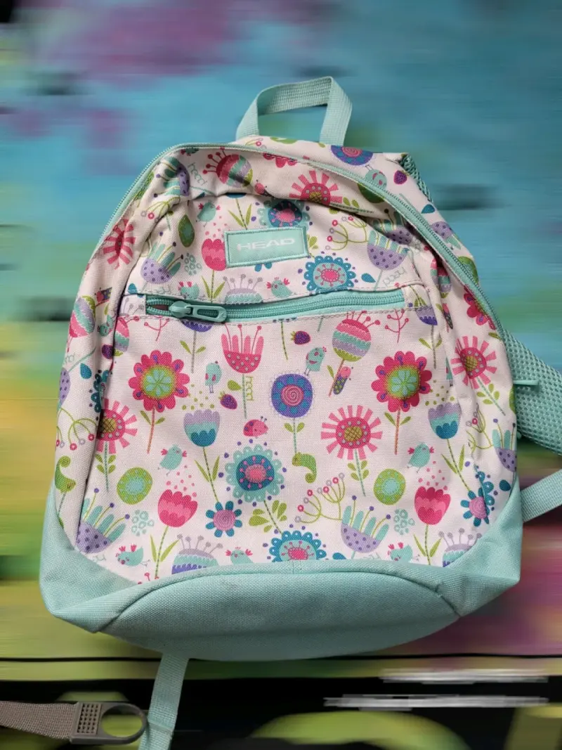Mochila morada con estampado floral - 4