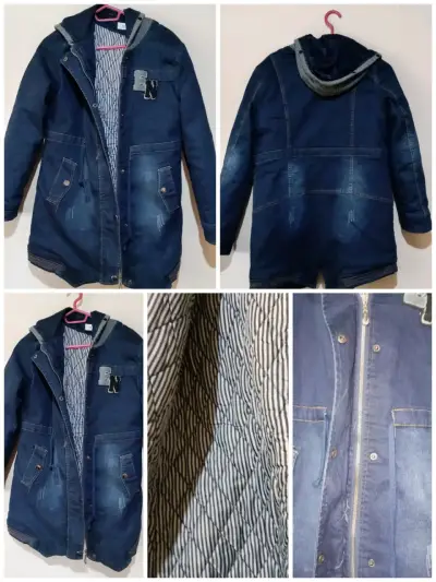 Abrigo denim con capucha - miniatura 1