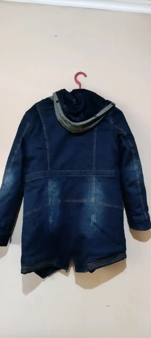 Abrigo denim con capucha - 2