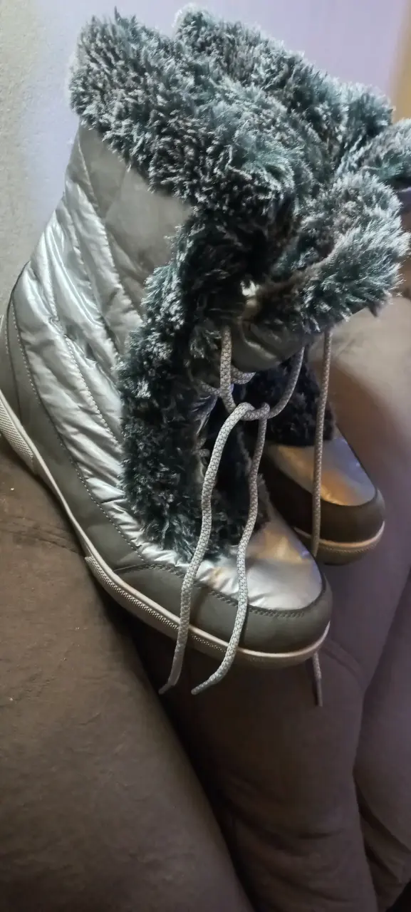 Botas de invierno gris con felpa - 2