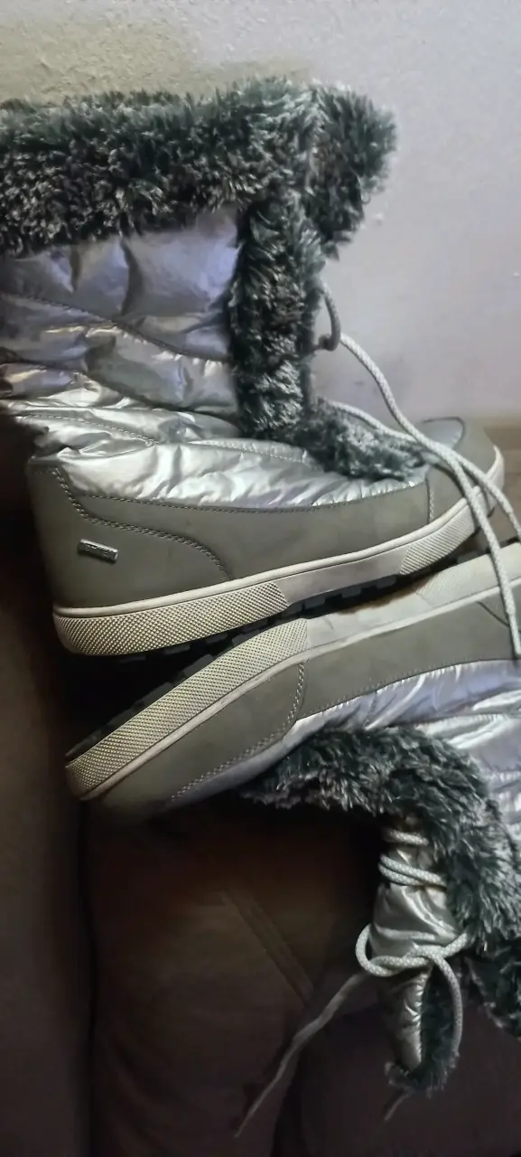 Botas de invierno gris con felpa - 3