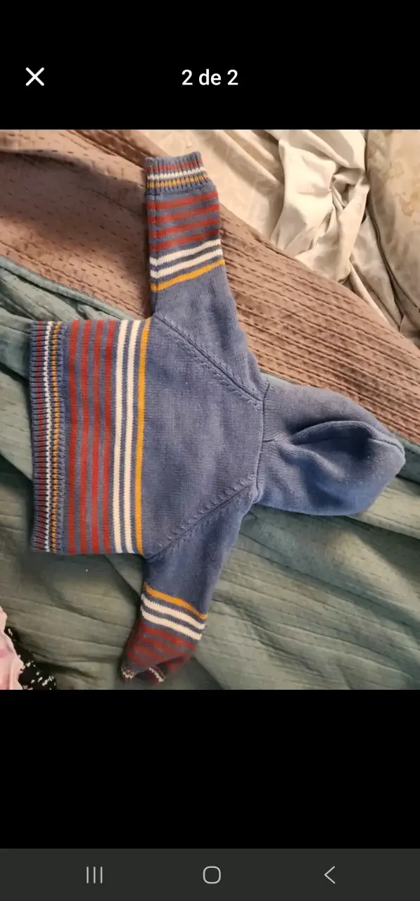 Chaleco infantil azul con capucha 9 meses - 2