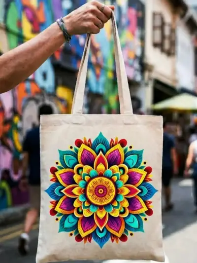 Bolsa de tela con diseños mandalas - miniatura 2