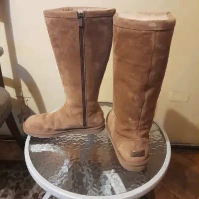 Botas altas de gamuza marrón - miniatura 2