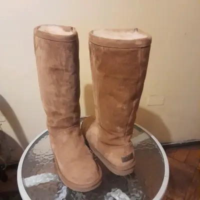 Botas altas de gamuza marrón - miniatura 3