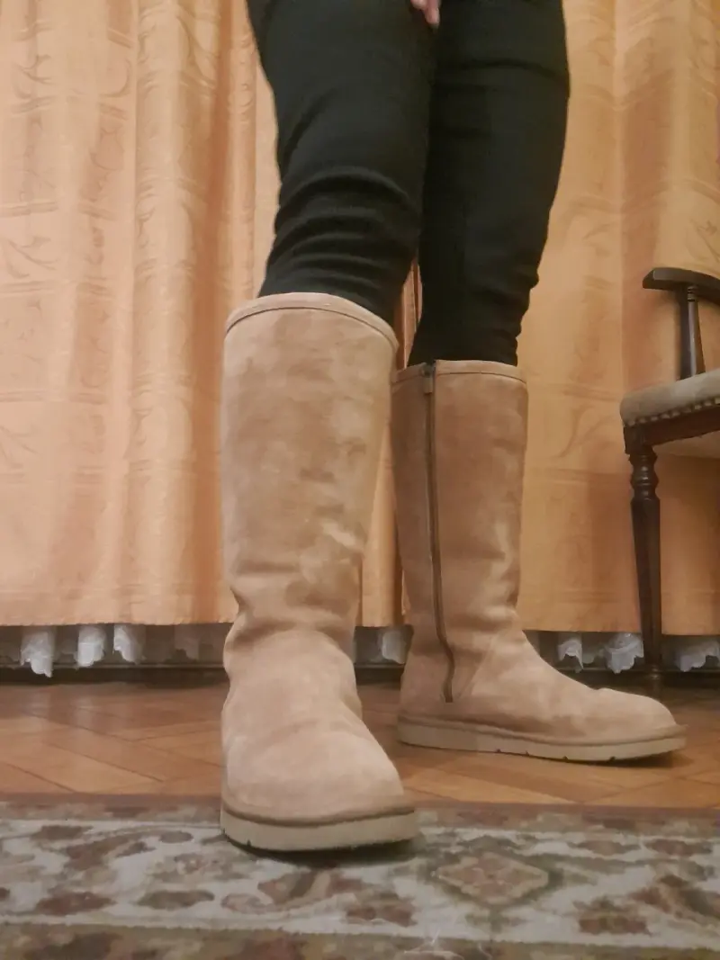 Botas altas de gamuza marrón - 4