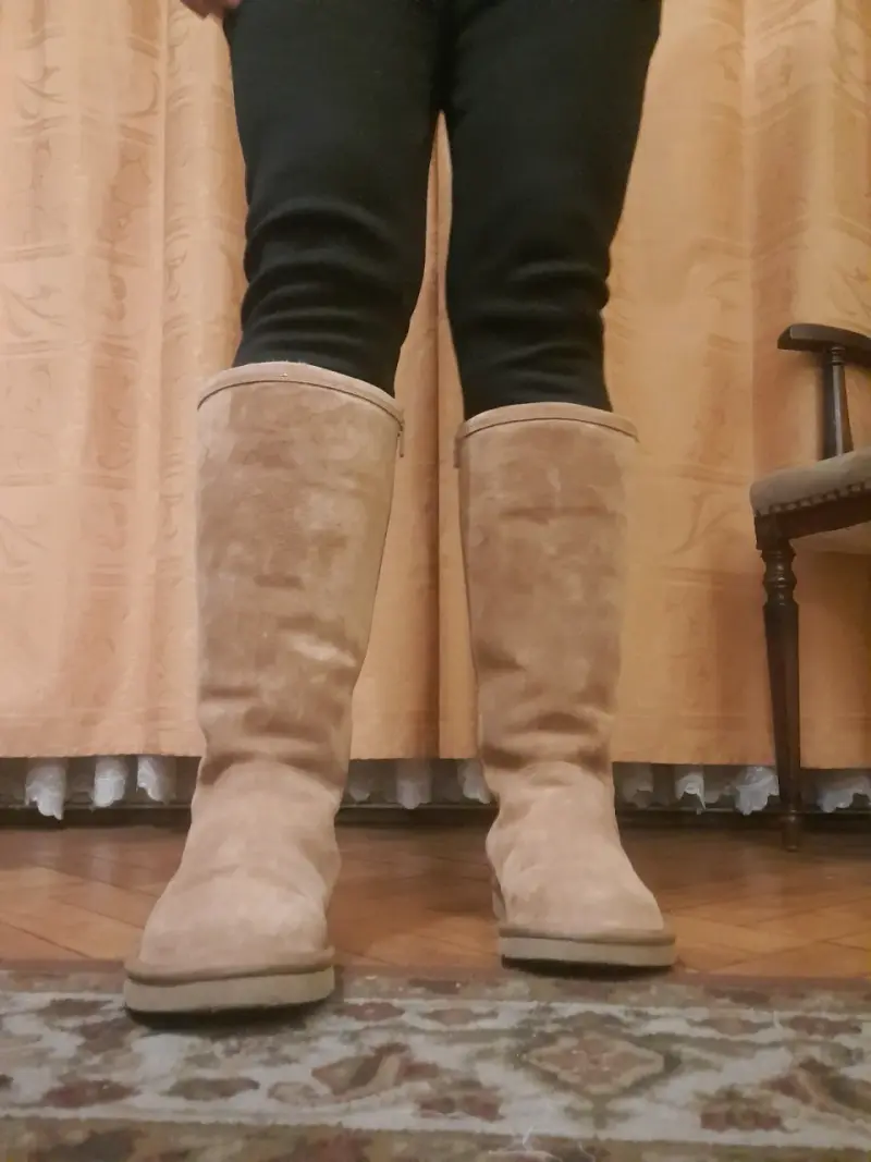 Botas altas de gamuza marrón - 5