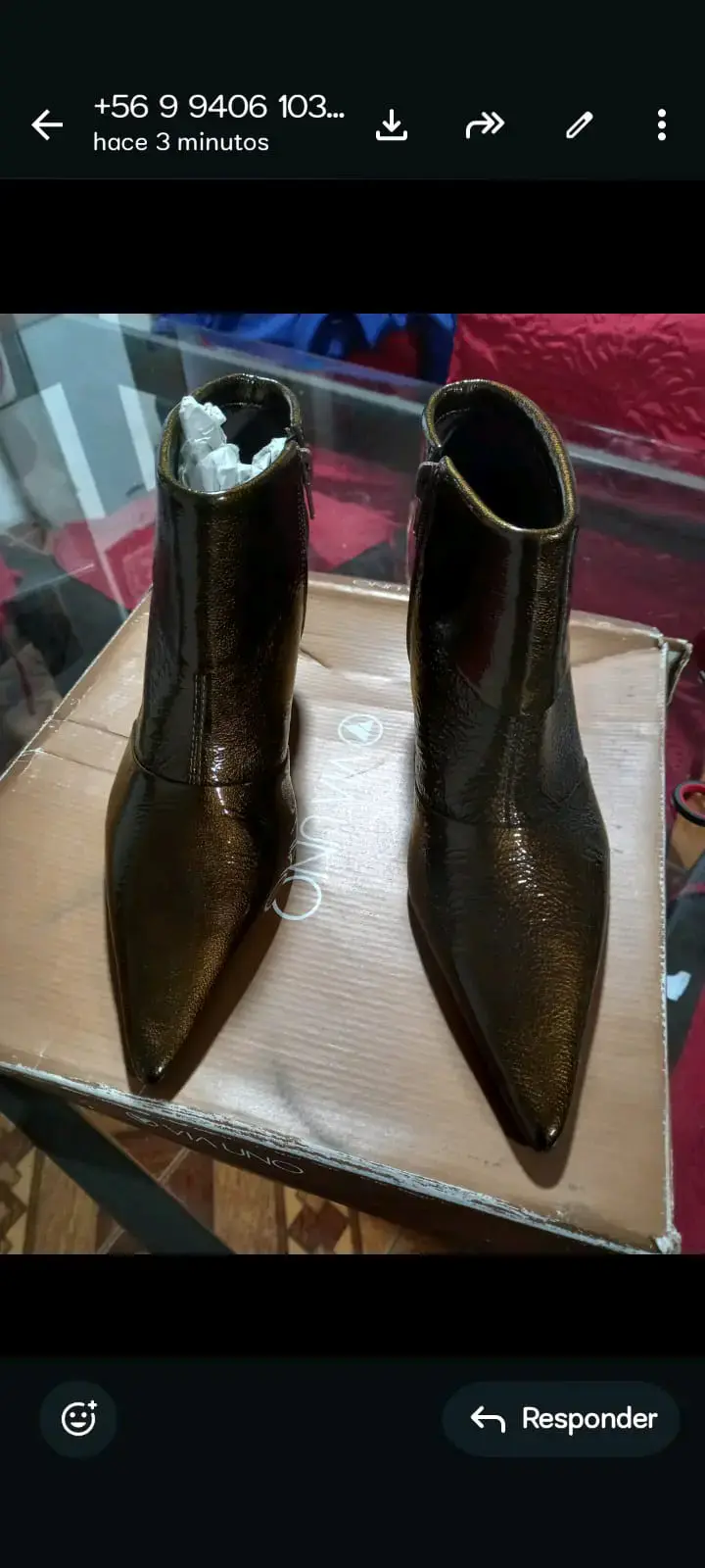 Botines de cuero cafe - 1