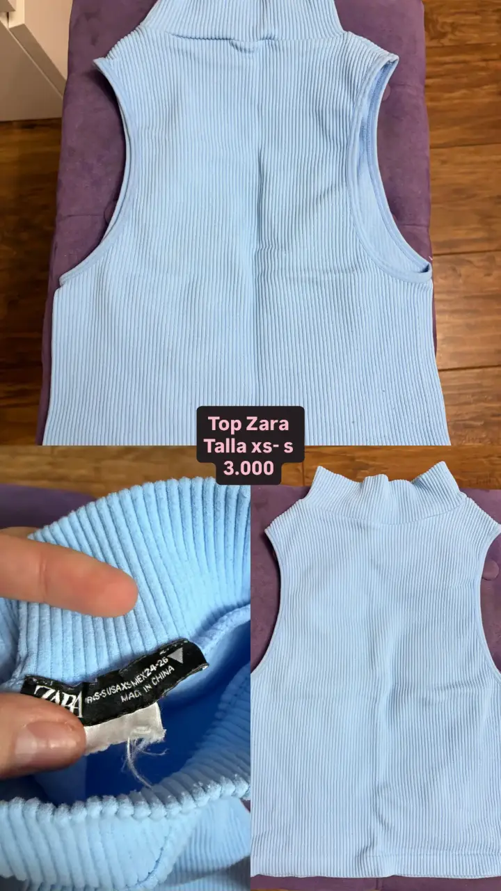 Top sin mangas Zara azul