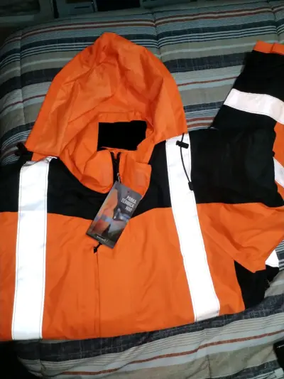 Parka térmica naranja con reflectantes - miniatura 1