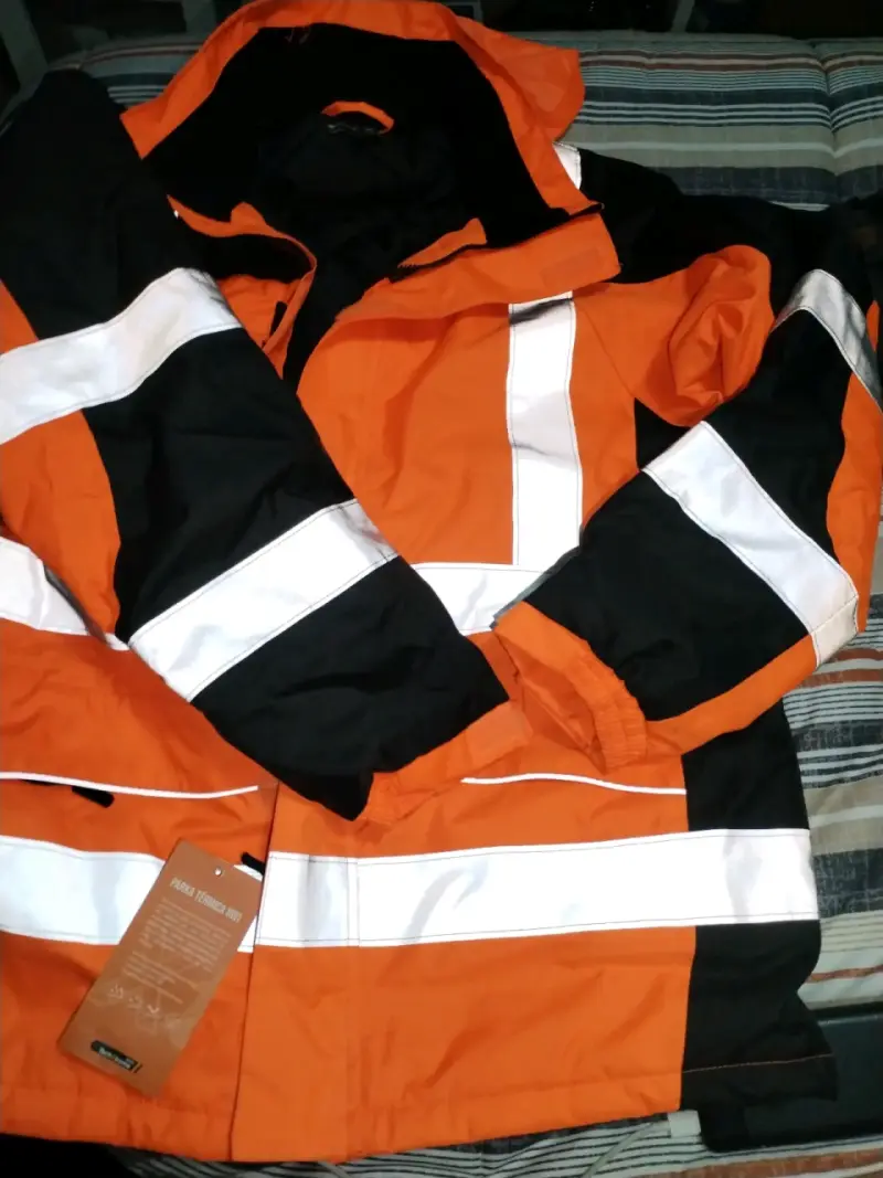 Parka térmica naranja con reflectantes - 4