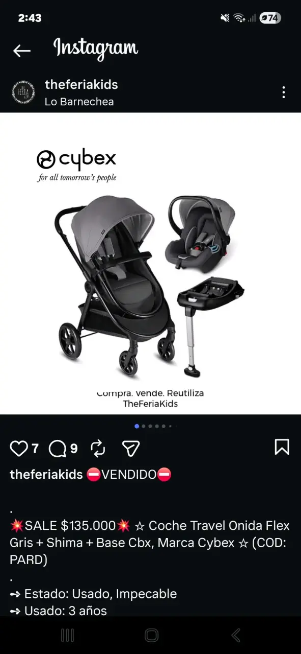 Coche travel Cybex gris - 1
