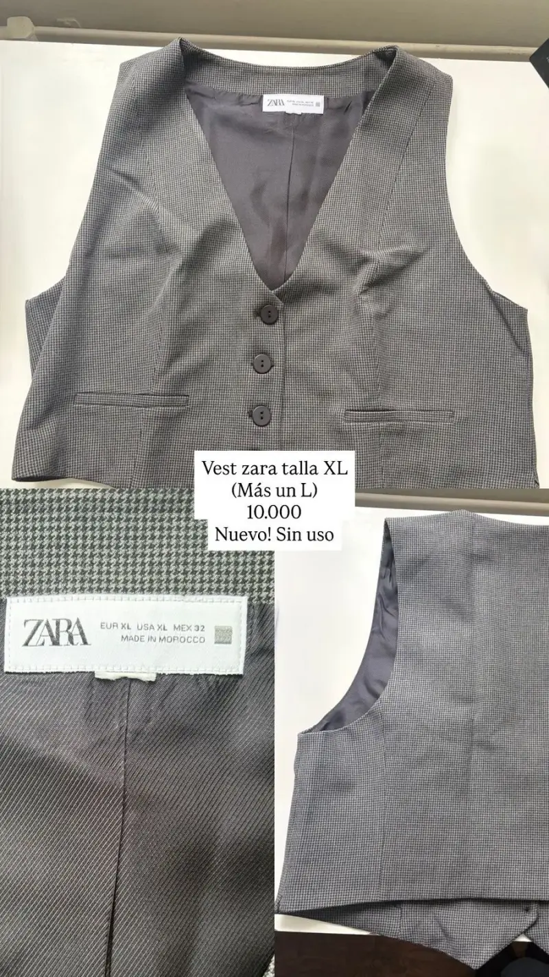 Vest Zara gris L nuevo