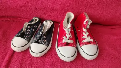 Zapatillas high top rojas y negras - miniatura 1