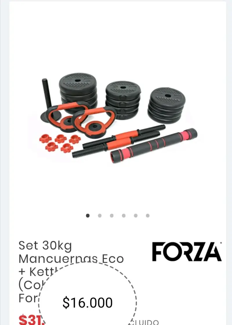 Set de pesas 30kg con barras