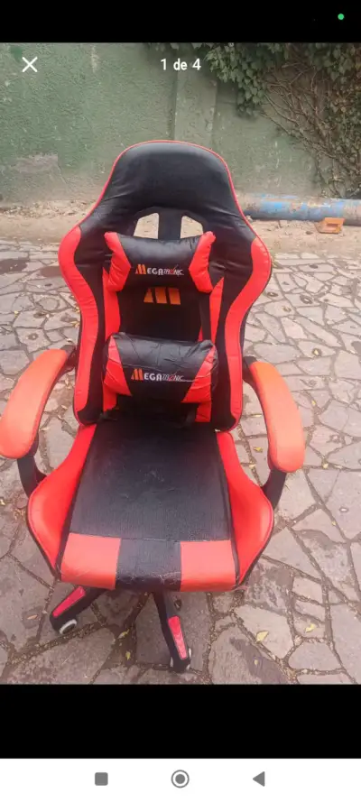 Silla gamer roja y negra - miniatura 1