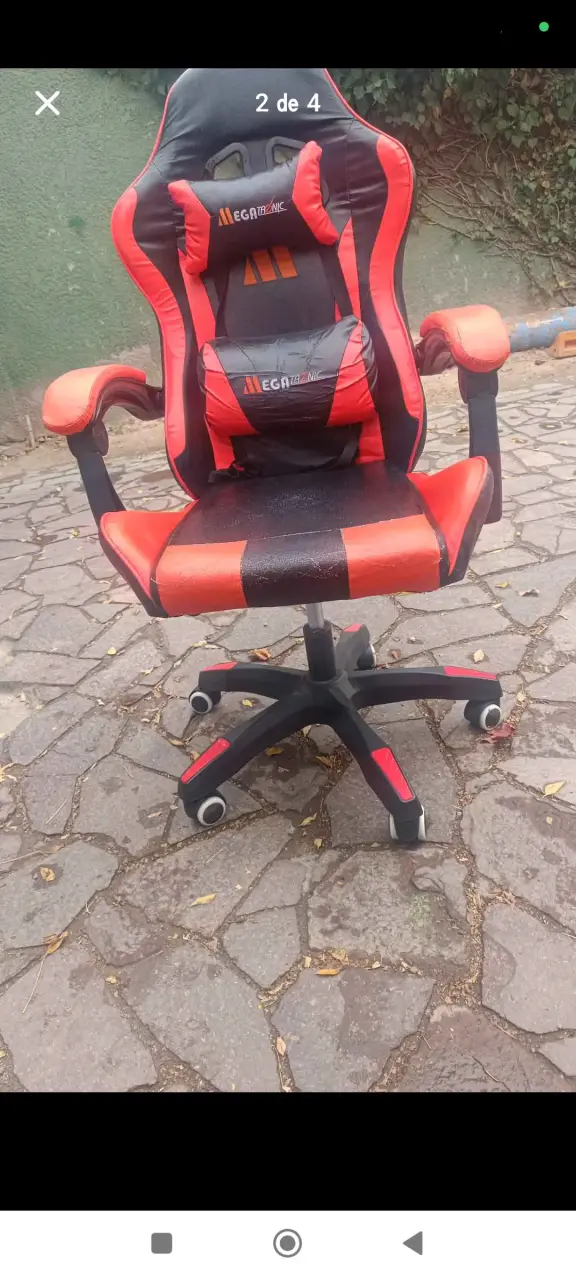Silla gamer roja y negra - 2