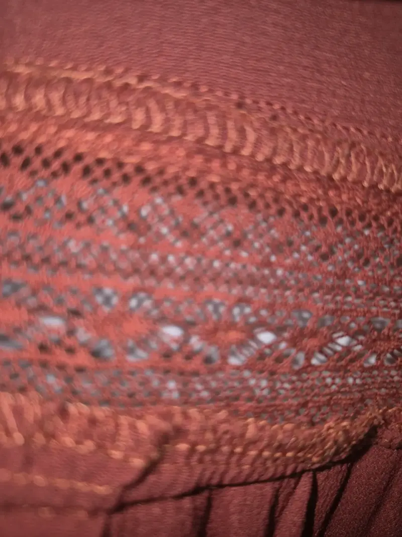 Blusa terracota con encaje - 3