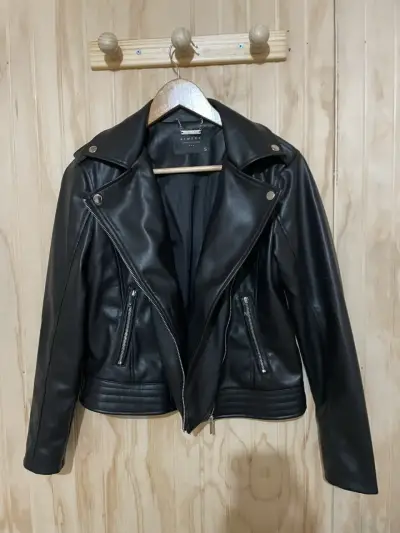 Chaqueta de cuero negra mujer - miniatura 2